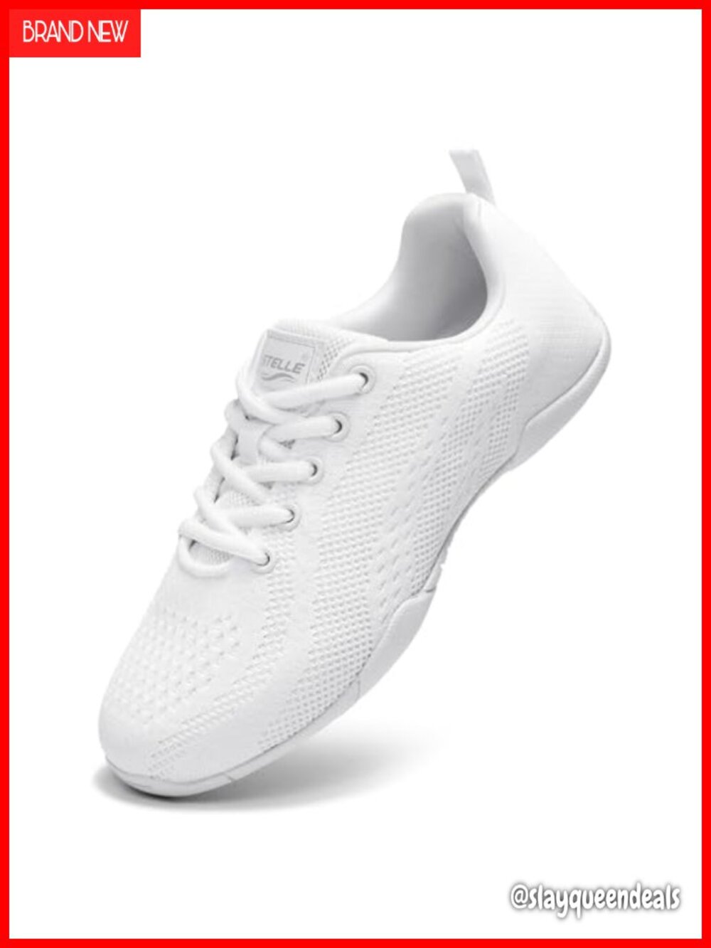 Girls & Womens Cheer Shoes Lightweight Knit Athletic Sneakers Lace-Up